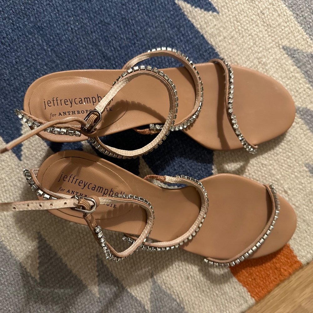 Jeffery Campbell Anthropologie Rhinestone strappy heel